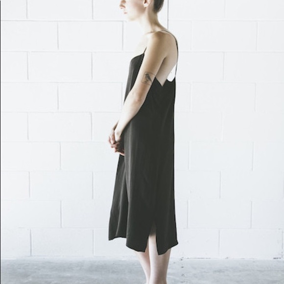 Objects Without Meaning Black Relaxed Fit Spaghetti Strap Slip Dress - Picture 2 of 9